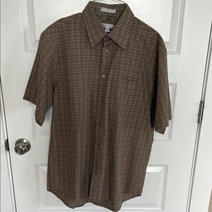 Geoffrey Beene Men's Taupe Short Sleeve Shirt